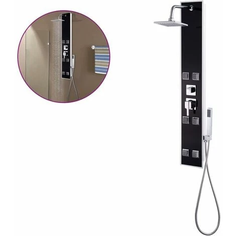 Panel De Ducha De Vidrio 18x42,1x120 Cm Negro VidaXL 3 Panel De Ducha De Vidrio 18x42,1x120 Cm Negro VidaXL