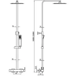 GME Conjunto De Ducha Telescópica INVERTER Cuadrada Monomando -Mundo Ducha 10174376 3