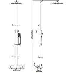 GME Ducha Telescópica INVERTER NEGRA CUADRADA Monomando Con Desviador En Griferí­a -Mundo Ducha 10174384 3