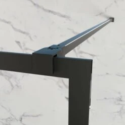 GME Mampara Screen Black Chess, Cristales Fijos 8 Mm Con Anti Cal Medida Cristal Fijo: Cristal Black Chess De 67-69,5 Cm + Brazo Sujecion -Mundo Ducha 10175451 2