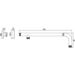 Brazo De Pared Para Rociador Faro, AISI 304 Cromo -Mundo Ducha 10719262 2