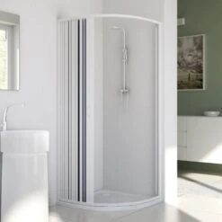 Mampara De Ducha Semicircular De Pvc H 185 Mod. Sharp Lateral 80x80 Cm Radio 55 -Mundo Ducha 12134532 2