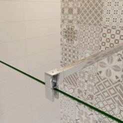 Mamparas De Ducha Panel Fijo + Lateral 40cm Movible 8mm Antical Barra 90cm - 100+40x200cm -Mundo Ducha 12300845 3