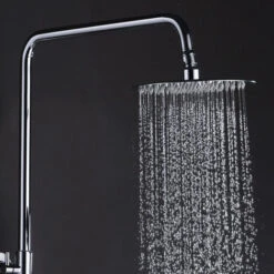 Columna De Ducha Monomando TOR De Diseño Redondo, Tubo Redondo Extensible Regulable En Altura De 80 A 120 Cm. Acabados En Cromo Brillo. Ducha De Mano Y Rociador Redondos. Recambios Garantizados -Mundo Ducha 12435825 4