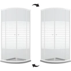 Mampara De Ducha Blanco Vidrio Serigrafiado H 185 Mod. Blanc Semicircular 90x90 Cm -Mundo Ducha 14333090 5