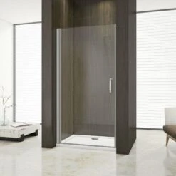 Mamparas De Ducha Puerta Abatible Gris Mate 5mm 80x185cm