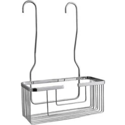 Portagel Cesta De Ducha Y Bañera Sin Taladros SOL, Muy Ligero, Fabricado En Acero Inoxidable, Fácil De Limpiar Y De Gran Resistencia, Con Acabado En Cromo Brillo