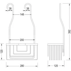 Portagel Cesta De Ducha Y Bañera Sin Taladros SOL, Muy Ligero, Fabricado En Acero Inoxidable, Fácil De Limpiar Y De Gran Resistencia, Con Acabado En Cromo Brillo -Mundo Ducha 16215151 5