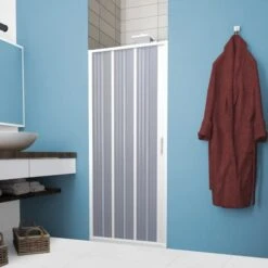 Puerta De Ducha De Pvc Plegable Blanca H 185 Mod. Flex Con Apertura Lateral 80 Cm -Mundo Ducha 16797613 3