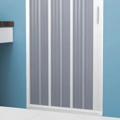 Puerta De Ducha De Pvc Plegable Blanca H 185 Mod. Flex Con Apertura Lateral 80 Cm -Mundo Ducha 16797613 4