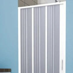 Puerta De Ducha De Pvc Plegable Blanca H 185 Mod. Flex Con Apertura Lateral 80 Cm -Mundo Ducha 16797613 5