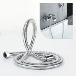 Manguera De Ducha 1,5M, Flexible Manguera Universal Ducha Antiexplosión De Acero Inoxidable Con Conector De Latón Macizo, Cromo -Mundo Ducha 16926684 4