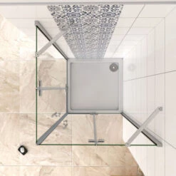 Mamparas De Ducha Cristal 6mm Puerta Abatible De Baño 80x100x190cm -Mundo Ducha 17309825 4