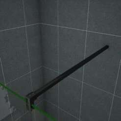 Mamparas De Ducha Pantalla Panel Fijo Perfil Negro Mate Cristal Antical 8mm Barra 90cm - 60x200cm -Mundo Ducha 18249047 3