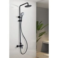 IMEX Columna De Ducha Negro Mate Monomando Serie Art -Mundo Ducha 18398976 2