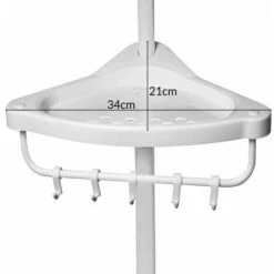 Deuba Estantería Telescópica De Baño Para Ducha Blanca Estantes Ajustables 155-290cm -Mundo Ducha 18458527 4