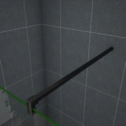 Mamparas De Ducha Pantalla Panel Fijo Perfil Negro Mate Cristal Antical 8mm Barra 140cm - 60x200cm -Mundo Ducha 18931068 3