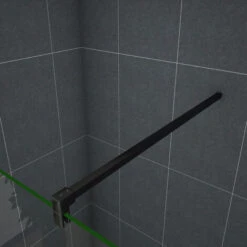 Mamparas De Ducha Pantalla Panel Fijo Perfil Negro Mate Cristal Antical 8mm Barra 140cm - 130x200cm -Mundo Ducha 18931075 4