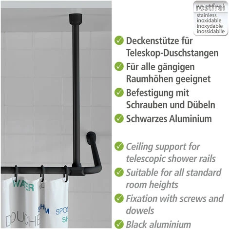 Wenko Soporte De Techo Para Barras De Ducha 4 Wenko Soporte De Techo Para Barras De Ducha - Imagen 2