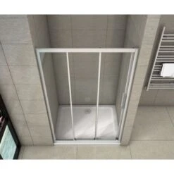 Mampara De Ducha, Frontal Deslizante, 3 Hojas Correderas, Cristal Templado De 6 MM, 120x195cm, Tratamiento Antical -Mundo Ducha 19359243 3