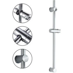 Kit De Ducha De Mano Con 3 Posiciones Hidromasaje ARA Con Barra Ducha Y Flexo De Acero Inoxidable. Ducha Y Soportes En ABS Y Barra De Acero Inox. Con Acabados En Cromo Brillo. Recambios Originales -Mundo Ducha 1972925 3