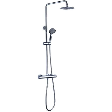 Columna De Ducha Termostática Diseño Redondo, Con Tubo Extensible De 80 A 120 Cm. Rociador Extraplano De 20cm Y Ducha De Mano De Hidromasaje Redondos. Recambios Garantizados 3 Columna De Ducha Termostática Diseño Redondo, Con Tubo Extensible De 80 A 120 Cm. Rociador Extraplano De 20cm Y Ducha De Mano De Hidromasaje Redondos. Recambios Garantizados