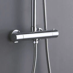 Columna De Ducha Termostática Diseño Redondo, Con Tubo Extensible De 80 A 120 Cm. Rociador Extraplano De 20cm Y Ducha De Mano De Hidromasaje Redondos. Recambios Garantizados 10 Columna De Ducha Termostática Diseño Redondo, Con Tubo Extensible De 80 A 120 Cm. Rociador Extraplano De 20cm Y Ducha De Mano De Hidromasaje Redondos. Recambios Garantizados -Mundo Ducha 1972943 4