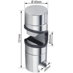 Pack De 2 Soportes Deslizantes Universales De Ducha De Mano. Para Columnas Redondas De 19 A 25 Mm De Diámetro. Fabricado En ABS De Alta Densidad Y Acabados En Cromo Brillo 11 Pack De 2 Soportes Deslizantes Universales De Ducha De Mano. Para Columnas Redondas De 19 A 25 Mm De Diámetro. Fabricado En ABS De Alta Densidad Y Acabados En Cromo Brillo -Mundo Ducha 1973000 5