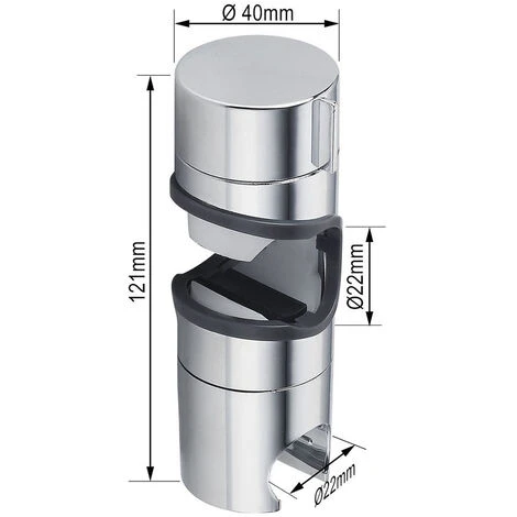Pack De 2 Soportes Deslizantes Universales De Ducha De Mano. Para Columnas Redondas De 19 A 25 Mm De Diámetro. Fabricado En ABS De Alta Densidad Y Acabados En Cromo Brillo 7 Pack De 2 Soportes Deslizantes Universales De Ducha De Mano. Para Columnas Redondas De 19 A 25 Mm De Diámetro. Fabricado En ABS De Alta Densidad Y Acabados En Cromo Brillo - Imagen 5