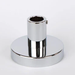 Soporte Redondo De Pared Para Fijación De Columna De Ducha. Fabricado En Latón Con Acabado En Cromo Brillo