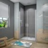 Mamparas De Ducha Puerta Abatible Doble 5mm 95x185cm