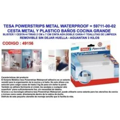 MIBRICOTIENDA Tesa Powerstrips Metal-plastico Waterprof Cest.baño 59711-00-02