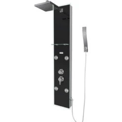 COLUMNA DUCHA HIDROMASAJE - 22X125CM - CRISTAL TEMPLADO BOQUILLAS HIDROMASAJE - EPSILON BLACK -Mundo Ducha 21925957 3