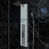 COLUMNA DUCHA HIDROMASAJE - 22X125CM - CRISTAL TEMPLADO CON PLACA DE ACERO INOX - ALPHA WHITE
