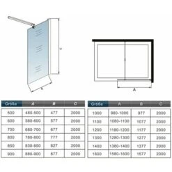 Mamparas De Ducha Pantalla Panel Fijo Vidrio Laminado De Film Seguridad A Prueba De Explosiones 8mm Perfil Negro Mate Barra 70-120cm,100x200cm 11 Mamparas De Ducha Pantalla Panel Fijo Vidrio Laminado De Film Seguridad A Prueba De Explosiones 8mm Perfil Negro Mate Barra 70-120cm,100x200cm -Mundo Ducha 22975476 5