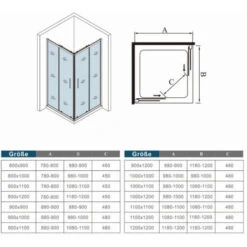 70x70cm MAMPARA DE DUCHA DE ESQUINA CORREDERA ANTICAL 6MM CON PERFILERIA NEGRO MATE ALTURA DE 190cm,ENTRADA ESQUINA -Mundo Ducha 26592707 4