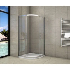 MAMPARA CORREDERA ESQUINA ANGULAR CRISTAL TEMPLADO TRASPARENTE 5MM 76x76x185CM -Mundo Ducha 26981363 5