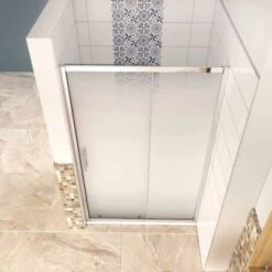 MAMPARA DE DUCHA DE PUERTA CORREDERA VIDRIO 6MM , Frontal CRISTAL TEMPLADO CON GRADIENTE SERIGRAfía,120x190cm -Mundo Ducha 27059587 4