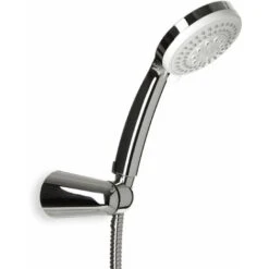 TATAY Kit Ducha Soporte, Ducha De 5 Funciones, Incluye Soporte Multiposicion, Y Flexo Metal De Doble Engatillado De 1,5 M