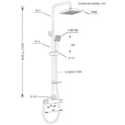 Set De Ducha Extensible Con Grifo Termostatico Incluido (extensible) -RY-S002+V002B EX -Mundo Ducha 2810949 3