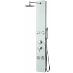 Columna De Hidromasaje Acabada En Cristal Blanco, Modelo Cádiz