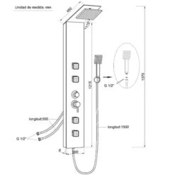 Columna De Hidromasaje Para Ducha Modelo Jaen En Cristal Efecto Madera -Mundo Ducha 2811078 5