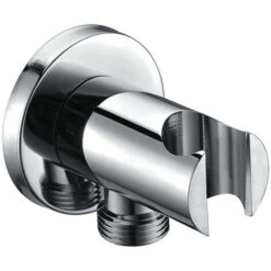 Soporte De Mango De Ducha De Mano Con Toma De Agua, Para Pared. Forma Redonda Con Acabado En Cromo Brillo. Fabricado En Latón -Mundo Ducha 28699407 4