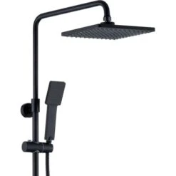 Columna De Ducha Termostático Negro Mate Cuadrada. Tubo Regulable En Altura De 83 A 120 Cm. -Mundo Ducha 28699427 4