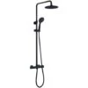 Columna De Ducha Termostático Negro Mate Redonda. Tubo Regulable En Altura De 83 A 120 Cm. -Mundo Ducha 28699430 1