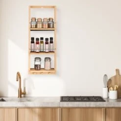 Relaxdays Estantería Para Ducha Con Tres Niveles, Bambú, 70 X 28,5 X 10 Cm, Color Natural -Mundo Ducha 33568246 3