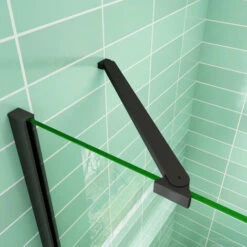 Mampara De Ducha Abatible,80x195cm,frontal 2 Hojas Con Antical,perfilería Negra Mate,estilo Industrial,Cristal Templado De 8 Mm,incluye Barra De Soporte 30 Cm -Mundo Ducha 37452418 4