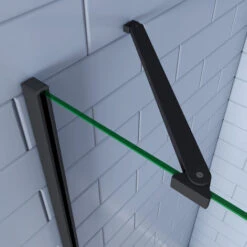 Mampara De Ducha Angular,80x80x195cm, Con Antical,perfilería Negra Mate,estilo Industrial,Cristal Templado De 8 Mm,incluye Barra De Soporte 30 Cm -Mundo Ducha 37452447 4