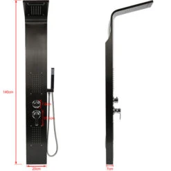 Conjunto De Sistema De Panel De Ducha De Columna De Ducha Conjunto De Ducha Cuadrado De Acero Inoxidable - Negro -Mundo Ducha 37984178 3