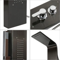 Conjunto De Sistema De Panel De Ducha De Columna De Ducha Conjunto De Ducha Cuadrado De Acero Inoxidable - Negro -Mundo Ducha 37984178 4